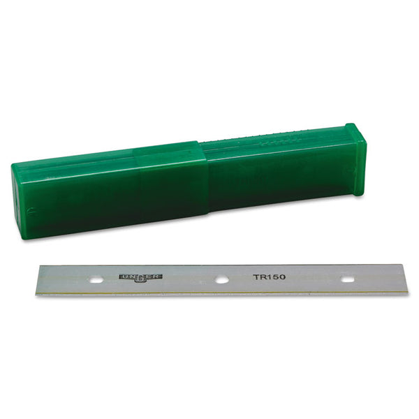 Unger® ErgoTec Glass Scraper Replacement Blades, 6" Double-Edge, 25/Pack (UNGTR15)