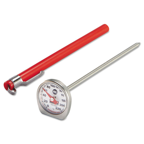 Rubbermaid® Commercial Dishwasher-Safe Industrial-Grade Analog Pocket Thermometer, 0F to 220F (PELTHP220DS) Each