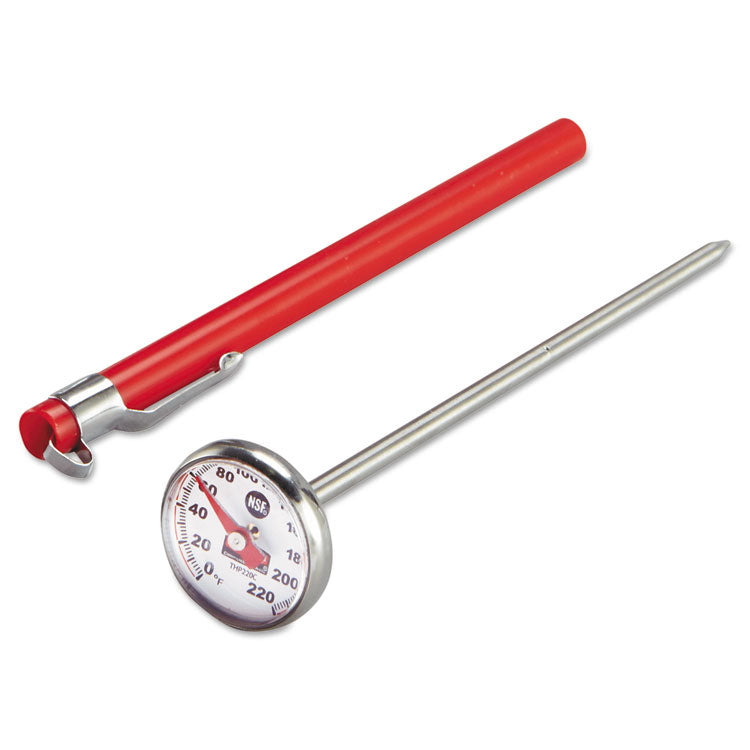 Rubbermaid® Commercial Industrial-Grade Analog Pocket Thermometer, 0F to 220F (PELTHP220C)