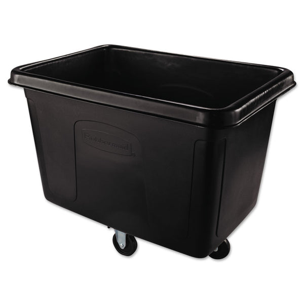 Rubbermaid® Commercial Cube Truck, 105 gal, 500 lb Capacity, Plastic, Black (RCP4614BLA)