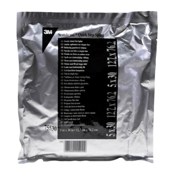 3M™ Scotchcast™ Quick Step Double Sided Felt Padded Precut Splint 5 X 30 Inch Felt / Fiberglass White (1193022_CS) 10/CS