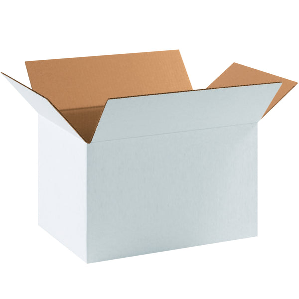 17 1/4 x 11 1/4 x 10" White Corrugated Boxes (171110W) Bundle Of 25