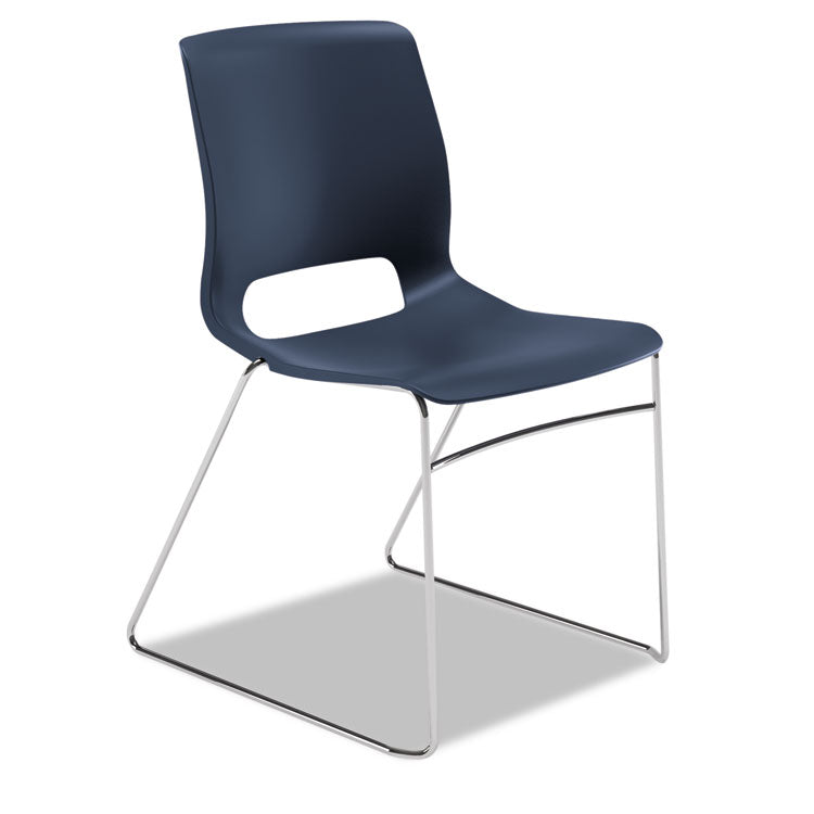 HON® Motivate High-Density Stacking Chair, Supports 300 lb, 17.75" Seat Height, Regatta Seat, Regatta Back, Chrome Base, 4/Carton (HONMS101RE)