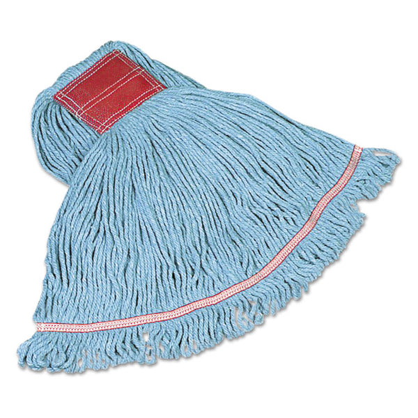 Rubbermaid® Commercial Swinger Loop Wet Mop Heads, Cotton/Synthetic, Blue, Large (RCPC153BLU)