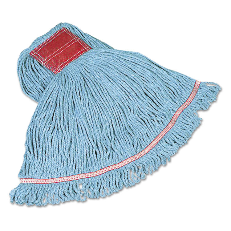 Rubbermaid® Commercial Swinger Loop Wet Mop Heads, Cotton/Synthetic, Blue, Large (RCPC153BLU) Case of 6