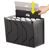 Pendaflex® Sliding Cover Expanding File, 4" Expansion, 13 Sections, Cord/Hook Closure, 1/6-Cut Tabs, Letter Size, Black (PFX02327) Each