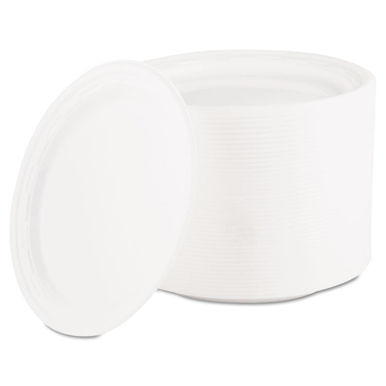 Dart® Famous Service Plastic Dinnerware, Plate, 6" dia, White, 125/Pack (DCC6PWFPK)