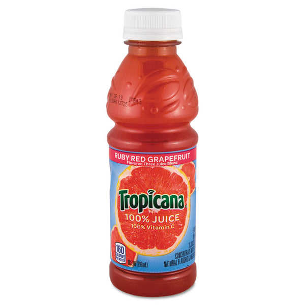 Tropicana® 100% Juice, Ruby Red Grapefruit, 10oz Bottle, 24/Carton (QKR57161)