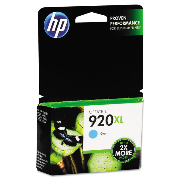 HP HP 920XL, (CD972AN) High-Yield Cyan Original Ink Cartridge (HEWCD972AN)