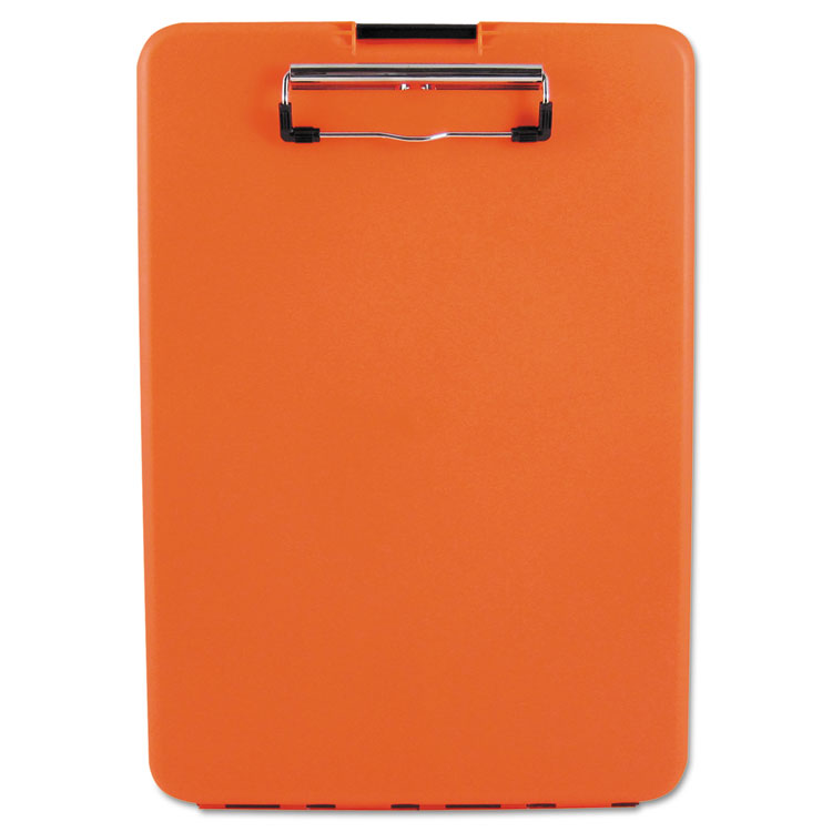 Saunders SlimMate Storage Clipboard, 0.5" Clip Capacity, Holds 8.5 x 11 Sheets, Hi-Vis Orange (SAU00579) Each