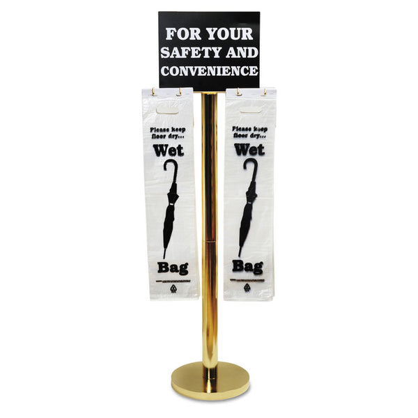 Tatco Wet Umbrella Bag Stand, 16w x 12d x 54.5h, Brass/Black/White (TCO57029) Each