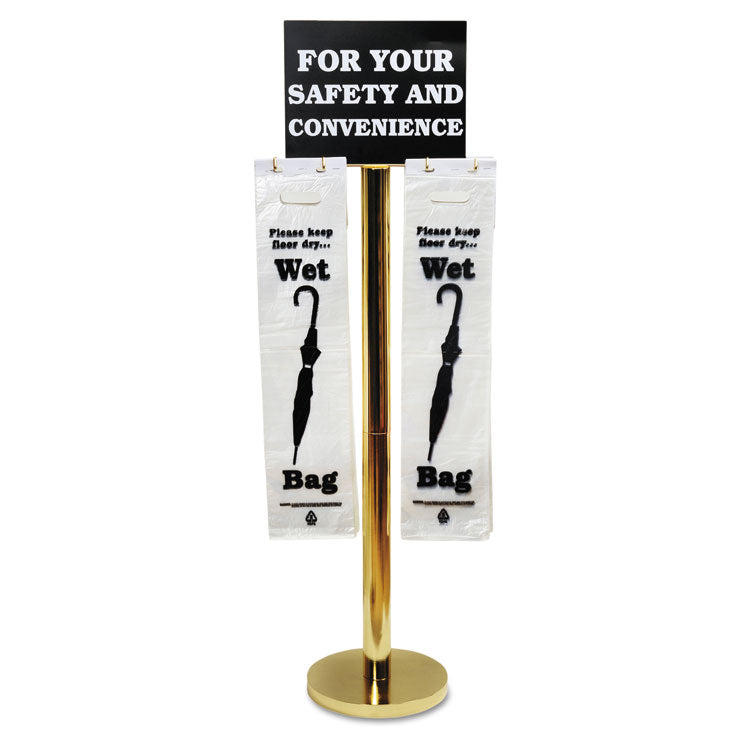 Tatco Wet Umbrella Bag Stand, 16w x 12d x 54.5h, Brass/Black/White (TCO57029) Each