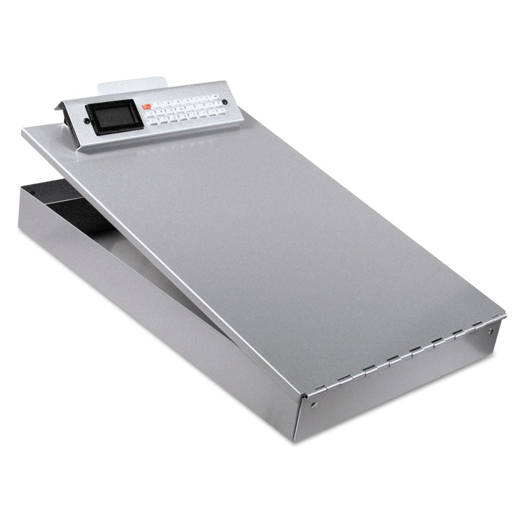 Saunders Redi-Rite Aluminum Storage Clipboard with Calculator, 1" Clip Capacity, Holds 8.5 x 11 Sheets, Silver (SAU11025) Each