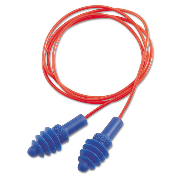 Howard Leight® by Honeywell DPAS-30R AirSoft Multiple-Use Earplugs, 27NRR, Red Polycord, Blue, 100/Box (UVXDPAS30R) Box of 100