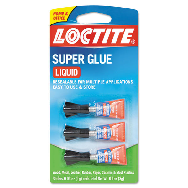 Loctite® Super Glue, 0.11 oz, Dries Clear, 3/Pack (LOC1710908) Pack of 3