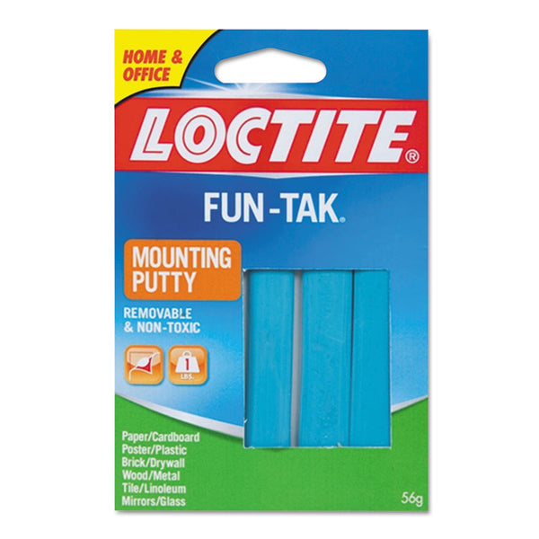 Loctite® Fun-Tak Mounting Putty, Repositionable and Reusable, 6 Strips, 2 oz (LOC1270884) Each