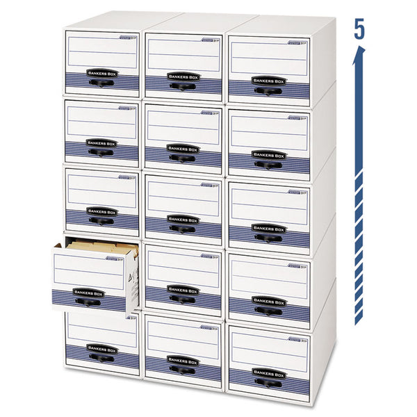 Bankers Box® STOR/DRAWER STEEL PLUS Extra Space-Savings Storage Drawers, Letter Files, 10.5" x 25.25" x 6.5", White/Blue, 12/Carton (FEL00306)