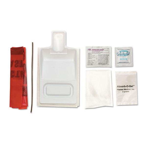 Medline Biohazard Fluid Clean-Up Kit, 10.3 x 1.6 x 10.5, 7 Pieces, Synthetic-Fabric Bag (MIIMPH17CE210)