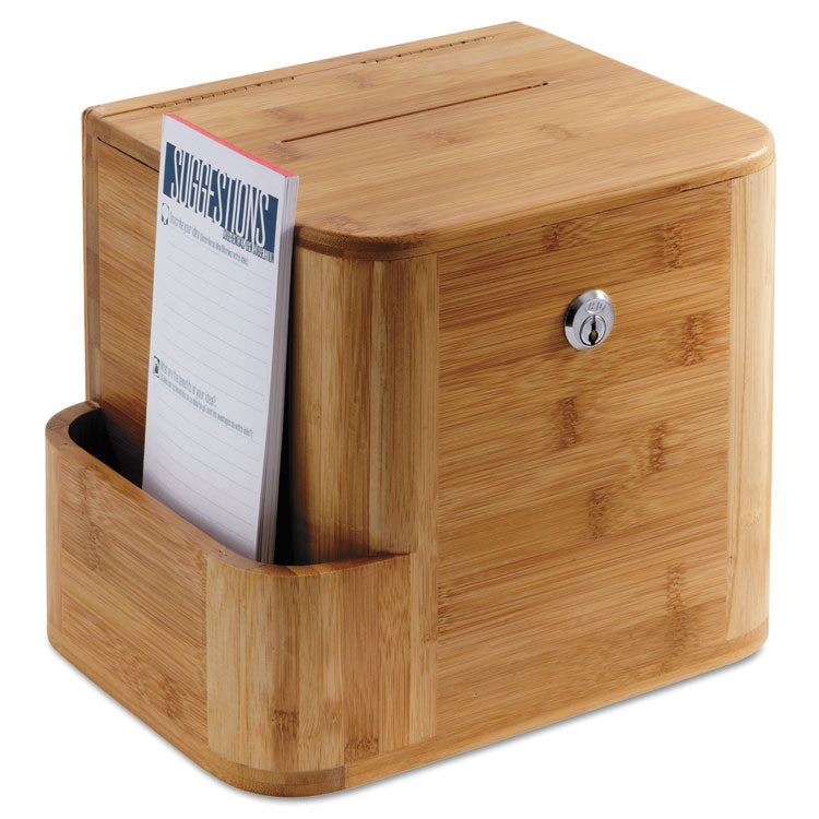 Safco® Bamboo Suggestion Boxes, 10 x 8 x 14, Natural (SAF4237NA)