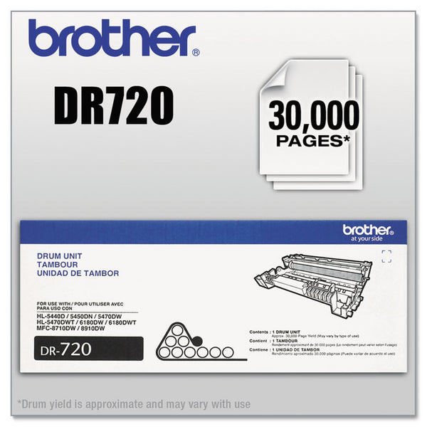 Brother DR720 Drum Unit, 30,000 Page-Yield, Black (BRTDR720)