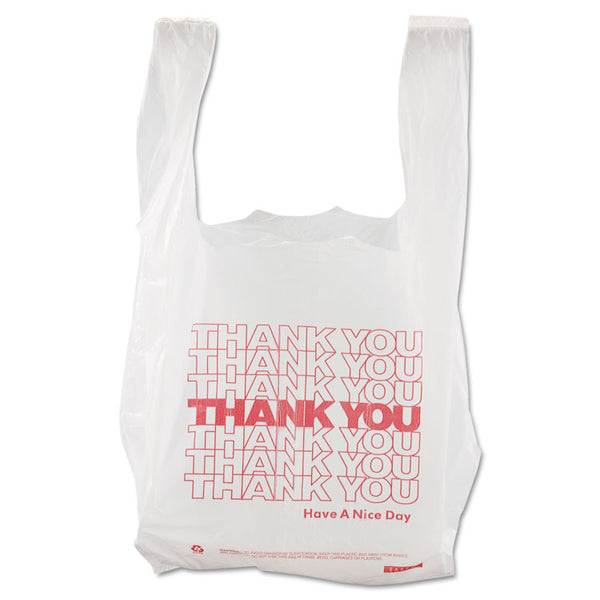 Barnes Paper Company Thank You High-Density Shopping Bags, 8" x 16", White, 2,000/Carton (BPC8416THYOU)