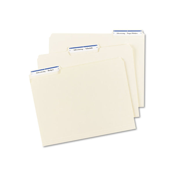 Avery® Permanent TrueBlock File Folder Labels with Sure Feed Technology, 0.66 x 3.44, Blue/White, 30/Sheet, 50 Sheets/Box (AVE5766)