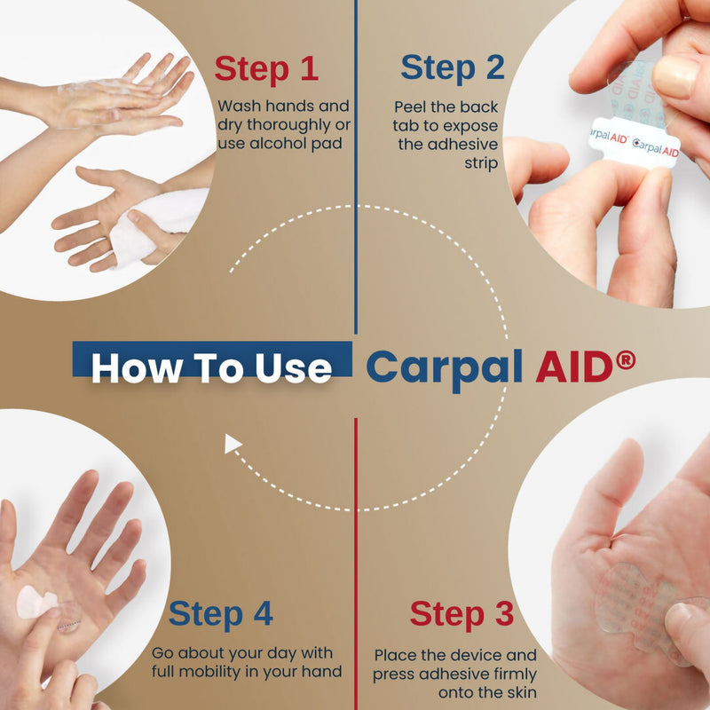 Carpal AID® Patch Hand-Based Carpal Tunnel Support Plastic Left or Right Hand Clear One Size Fits Most (1254008_PK) 30/PK