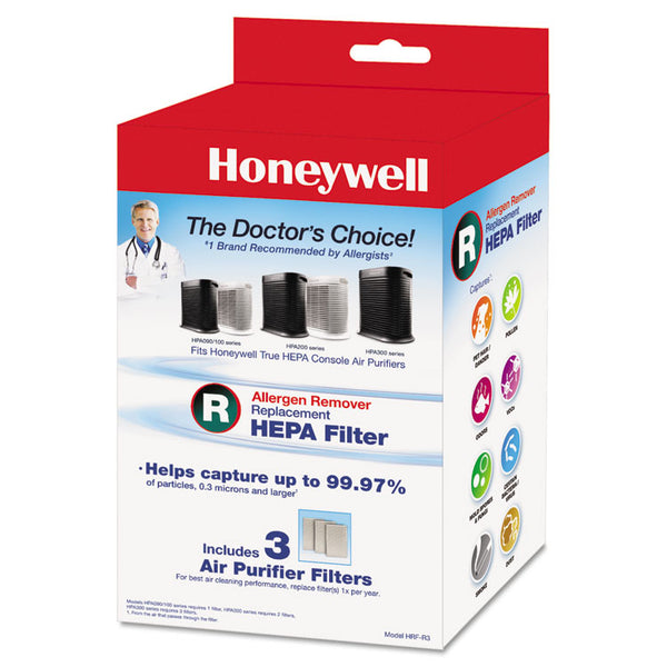 Honeywell Allergen Remover Replacement HEPA Filters, 6.75 x 10.3, 3/Pack (HWLHRFR3) Pack of 3