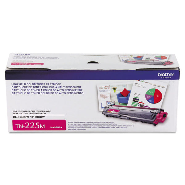 Brother TN225M High-Yield Toner, 2,200 Page-Yield, Magenta (BRTTN225M)