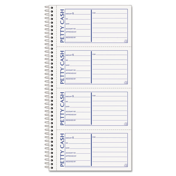 TOPS™ Petty Cash Receipt Book, Two-Part Carbonless, 5 x 2.75, 4 Forms/Sheet, 200 Forms Total (TOP4109) Each