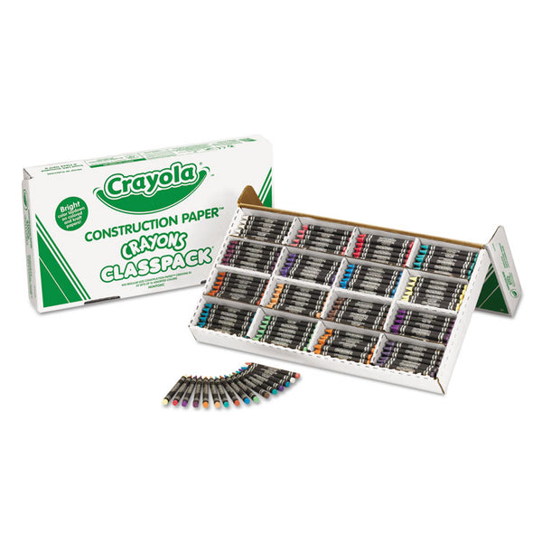 Crayola® Construction Paper Crayons, Wax, 25 Sets of 16 Colors, 400/Box (CYO521617) Box of 400
