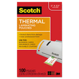 Scotch™ Laminating Pouches, 5 mil, 3.75" x 2.38", Gloss Clear, 100/Pack (MMMTP5851100)