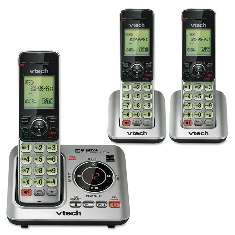 Vtech® VTECS66293 CS6629-3 Cordless Digital Answering System, Base and ...