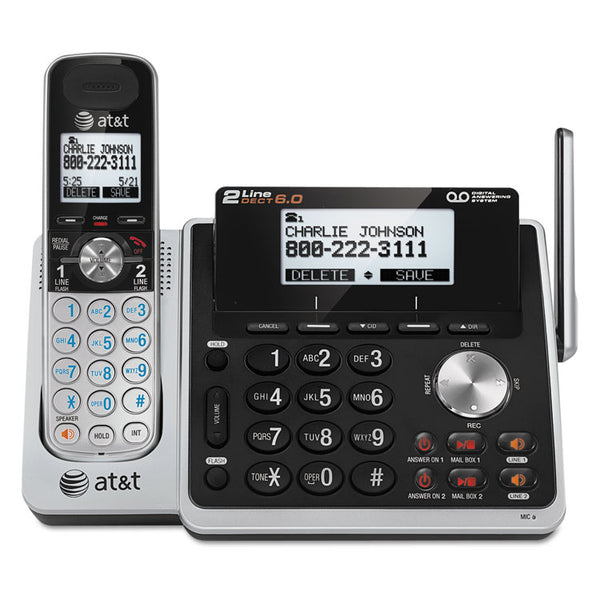 AT&T® TL88102 Cordless Digital Answering System, Base and Handset (ATTTL88102) Each