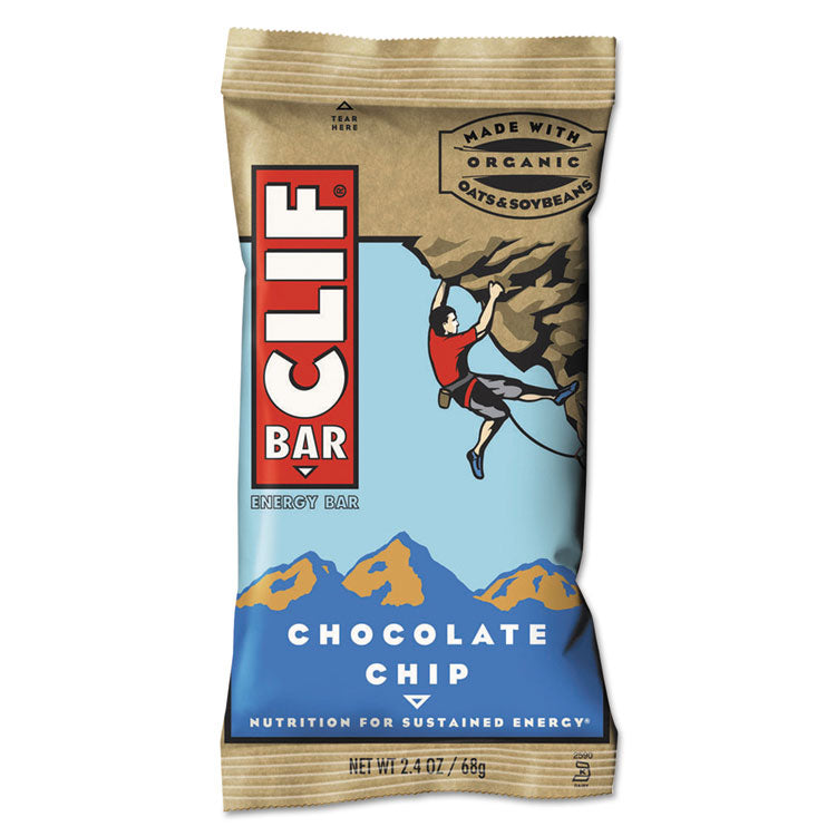 CLIF® Bar Energy Bar, Chocolate Chip, 2.4 oz, 12/Box (CBC160004)