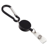 Advantus Metal Badge Reel/Carabiner Set, 24" Extension, Black, 5/Pack (AVT76349) Pack of 5