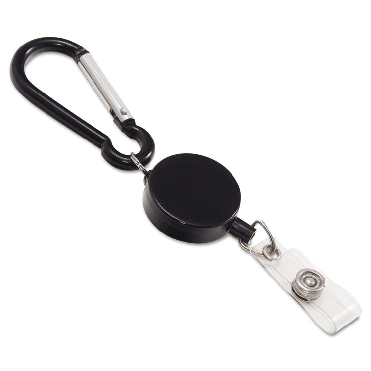 Advantus Metal Badge Reel/Carabiner Set, 24" Extension, Black, 5/Pack (AVT76349) Pack of 5