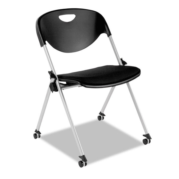 Alera® Alera SL Series Nesting Stack Chair Without Arms, Supports 250 lb, 19.5" Seat Height, Black Seat/Back, Gray Base, 2/Carton (ALESL651)