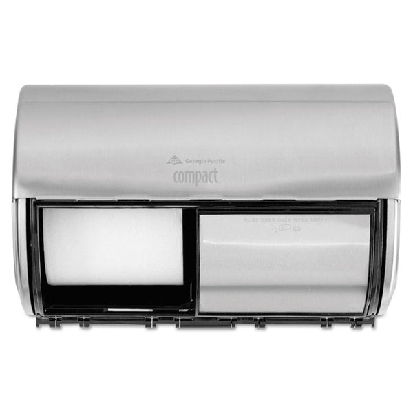 Georgia Pacific® Professional Compact Coreless Side-by-Side 2-Roll Dispenser, 10.13 x 6.75 x 7.13, Stainless Steel (GPC56798)