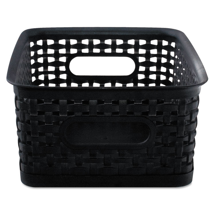 Advantus Weave Bins, 9.88 x 7.38 x 4, Black, 3/Pack (AVT40326) Pack of 3