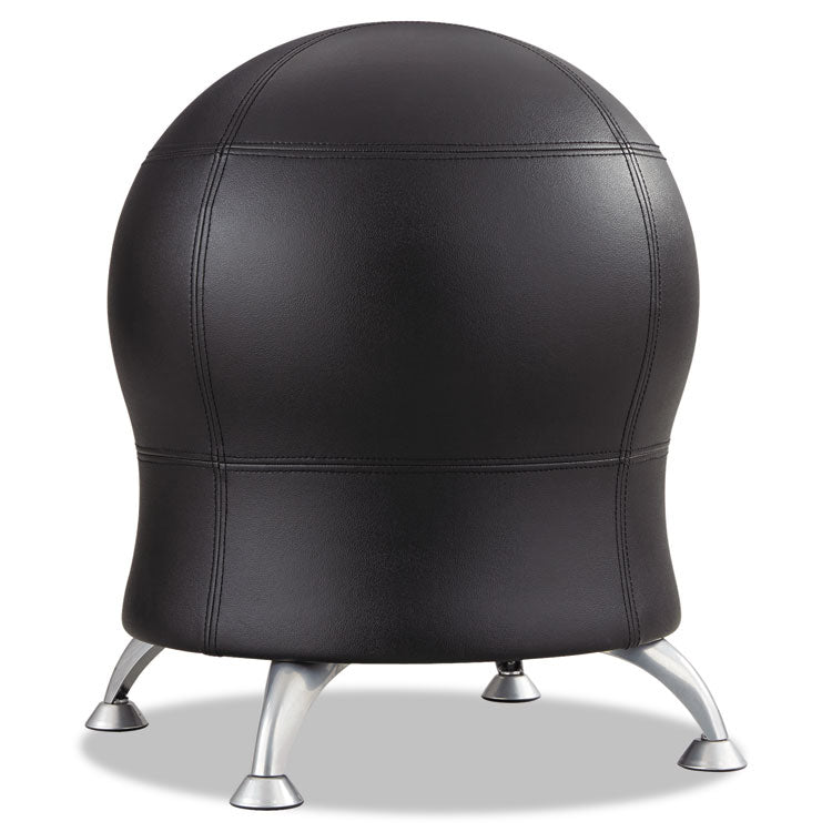 Safco® Zenergy Ball Chair, Backless, Supports Up to 250 lb, Black Vinyl Seat, Silver Base (SAF4751BV)