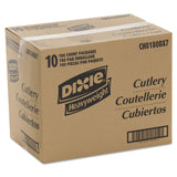 Dixie® Cutlery Keeper Tray with Clear Plastic Utensils: 600 Forks, 600 Knives, 600 Spoons (DXECH0180DX7CT) Case of 10