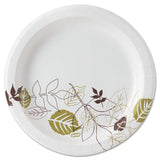 Dixie® Pathways Soak-Proof Shield Mediumweight Paper Plates, 8.5" dia, Green/Burgundy, 1,000/Carton (DXEUX9PATH)