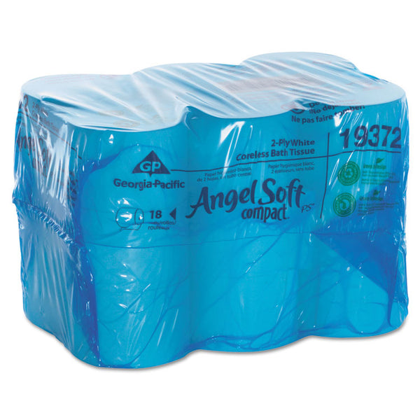 Georgia Pacific® Professional Coreless Bath Tissue, Septic Safe, 2-Ply, White, 1,125 Sheets/Roll, 18 Rolls/Carton (GPC19372)