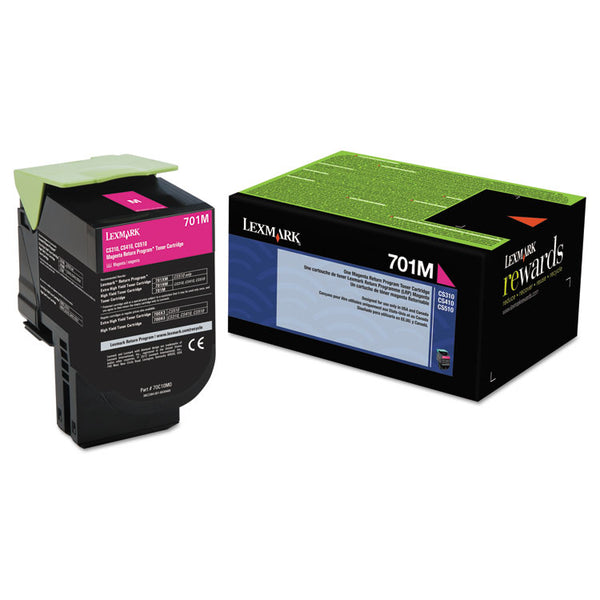 Lexmark™ 70C10M0 Return Program Toner, 1,000 Page-Yield, Magenta (LEX70C10M0)