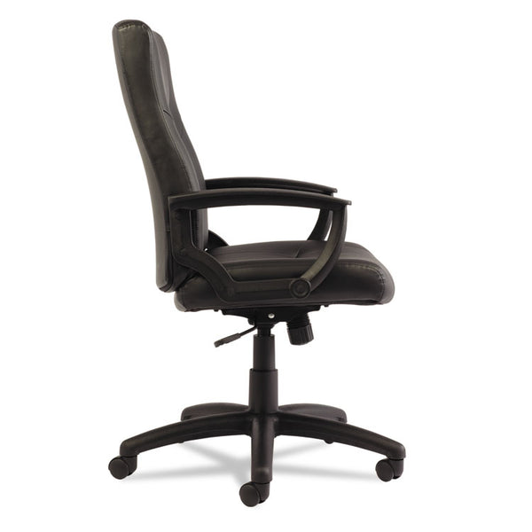 Alera® Alera YR Series Executive High-Back Swivel/Tilt Bonded Leather Chair, Supports 275 lb, 17.71" to 21.65" Seat Height, Black (ALEYR4119)
