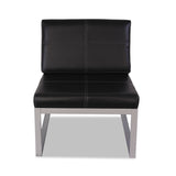 Alera® Alera Ispara Series Armless Chair, 26.57" x 30.71" x 31.1", Black Seat, Black Back, Silver Base (ALERL8319CS)
