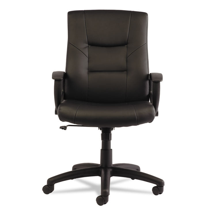 Alera® Alera YR Series Executive High-Back Swivel/Tilt Bonded Leather Chair, Supports 275 lb, 17.71" to 21.65" Seat Height, Black (ALEYR4119)