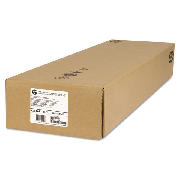 HP Everyday Adhesive Matte Polypropylene, 2" Core, 36" x 75 ft, Matte White, 2/Pack (HEWC0F19A)