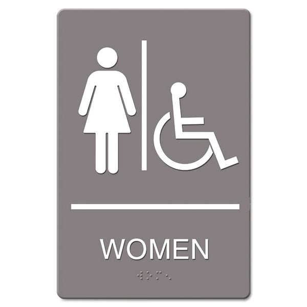 Headline® Sign ADA Sign, Women Restroom Wheelchair Accessible Symbol, Molded Plastic, 6 x 9 (USS4814) Each